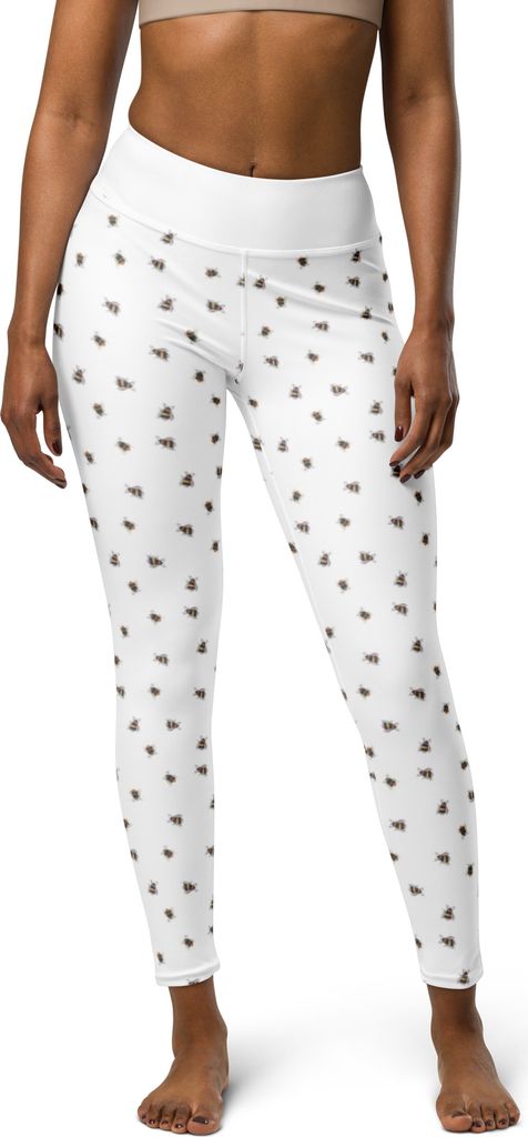 Mr. & Mrs. Panda Leggings Hummel flauschig Größe M - Weiß - Geschenk, Sport-Leggings, Biene, Damen Sporthose, Blume, Yoga-Leggings, Trainingshos...