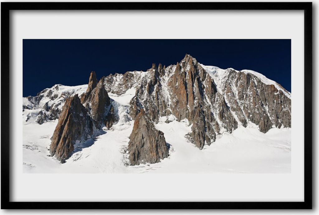 Bild 60x40 MDF-Rahmen Wandkunst Snowy Berggipfel