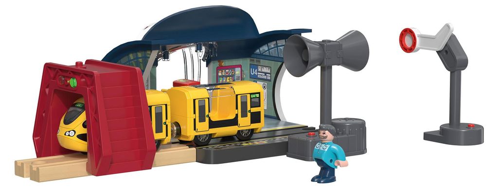 LUPILU Holz Eisenbahn Technologie Set Kinder SpielBahnhof ab 3 Jahren