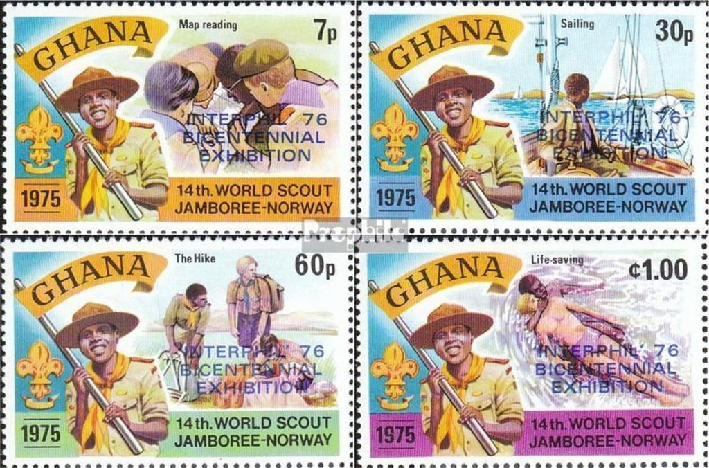 Briefmarken Ghana 1976 Mi 638A-641A (kompl.Ausg.) Produktbild 