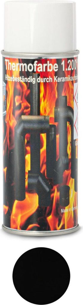 Ofenfarbe 1200 °C Spezial Ofenlack Thermofarbe Spray Kaminfarbe Steinbackofen Schwarz Matt