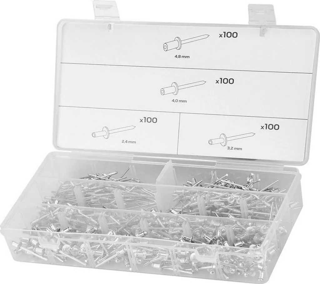 Rivets en Aluminium NEO TOOLS 400 pièces pour Assemblage de Métal et Tôle - 7