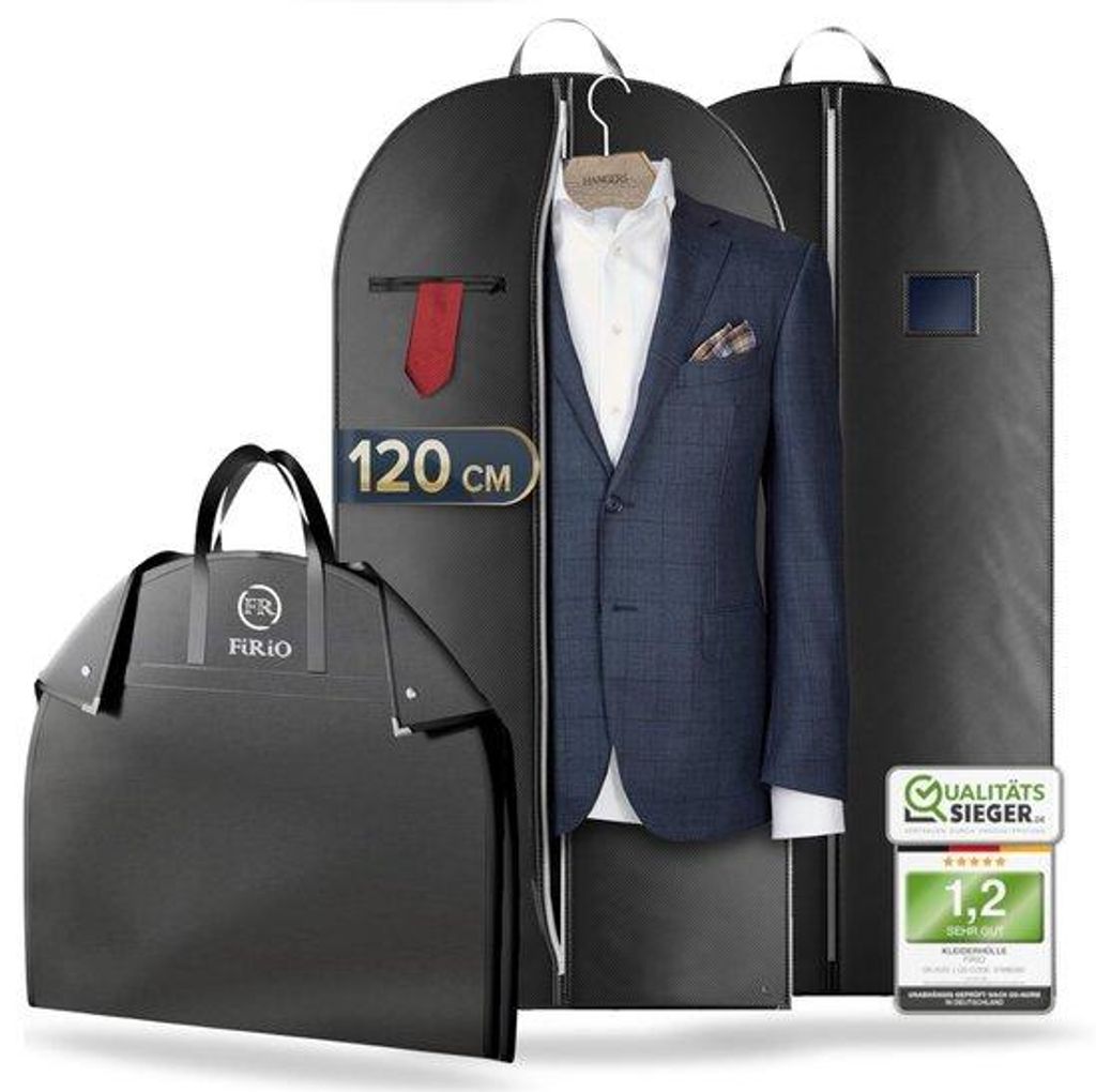 Premium Reise-Kleiderbeutel aus atmungsaktivem Material - 2er Set - 50% dicker als Standard - Reißfester Beutel für Geschäftskleidung - Opvoubar...