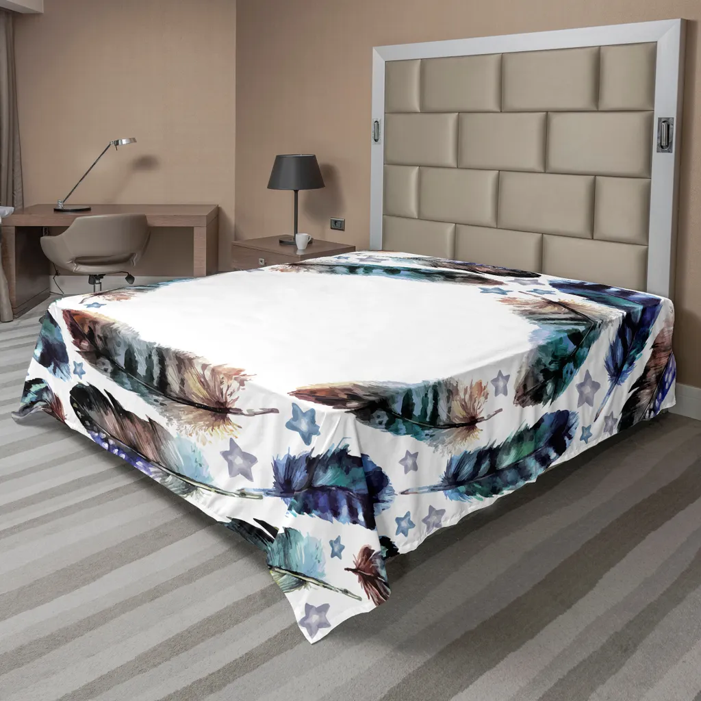 Drap de lit supérieur ultra doux violet bleu sarcelle étoiles 244cm