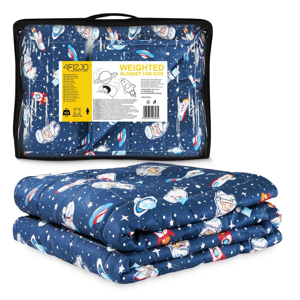 4FIZJO Gewichtsdecke Kinder, 5 kg, 100x150 cm, Glasperlen Produktbild 