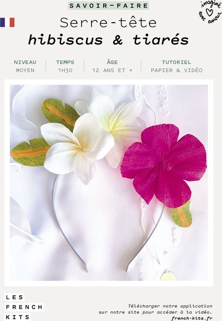 Bastelset aus Papier – Stirnband mit exotischen Blumen