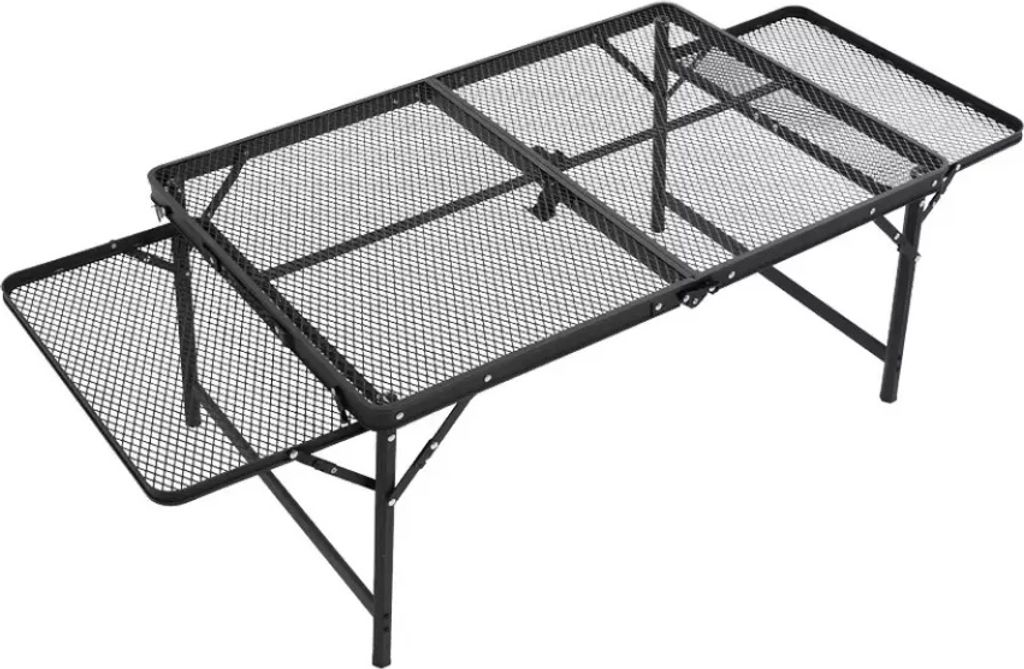 Klappbarer Campingtisch mit Netzplatte aus Metall, tragbarer Picknicktisch für Partys, Grilltische für draußen. Klappbarer Campingtisch mit Netz...