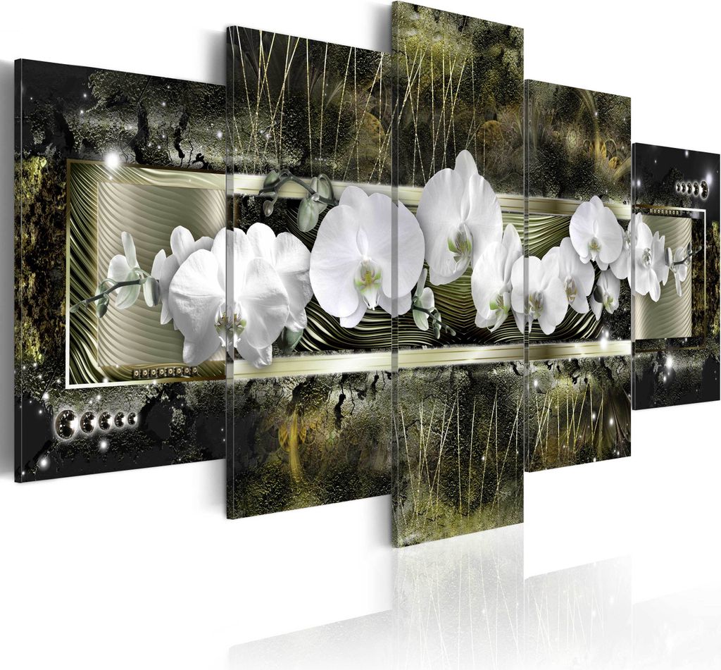 Leinwandbilder 200x100 cm b-A-0030-b-p Vlies Leinwandbild 5 tlg Kunstdruck modern Wandbilder XXL Wanddekoration Design Wand Bild BLUMEN ORCHIDEE