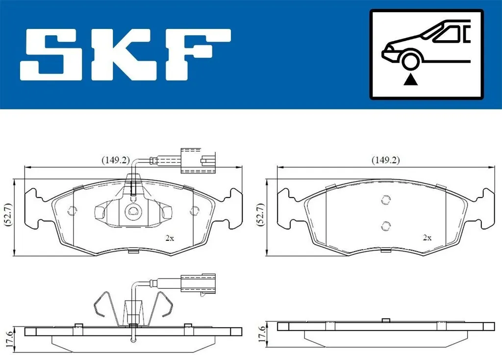 Plaquettes de frein avant SKF VKBP 80146 E pour FIAT 500 (312) - Qualité