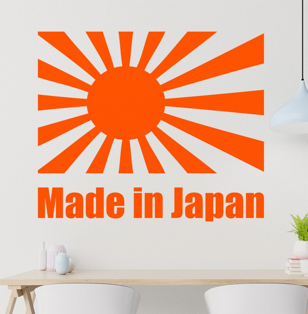 Japan/Kriegsflagge Wandtattoo in 6 Größen - Wandaufkleber Wall Sticker - Dekoration, Küche, Wohnzimmer, Schlafzimmer, Badezimmer