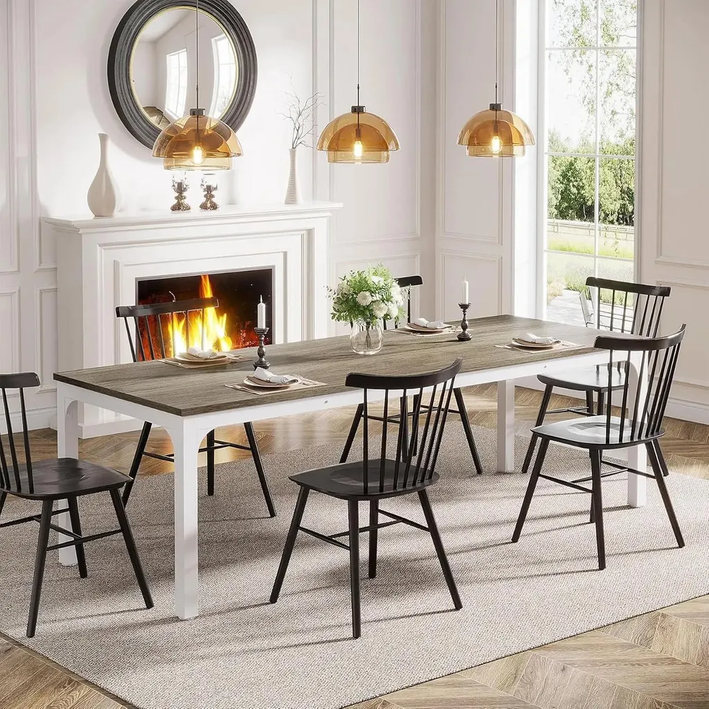 Table manger 200 cm chêne rouge profondeur 70 cm gain de place 8 pers