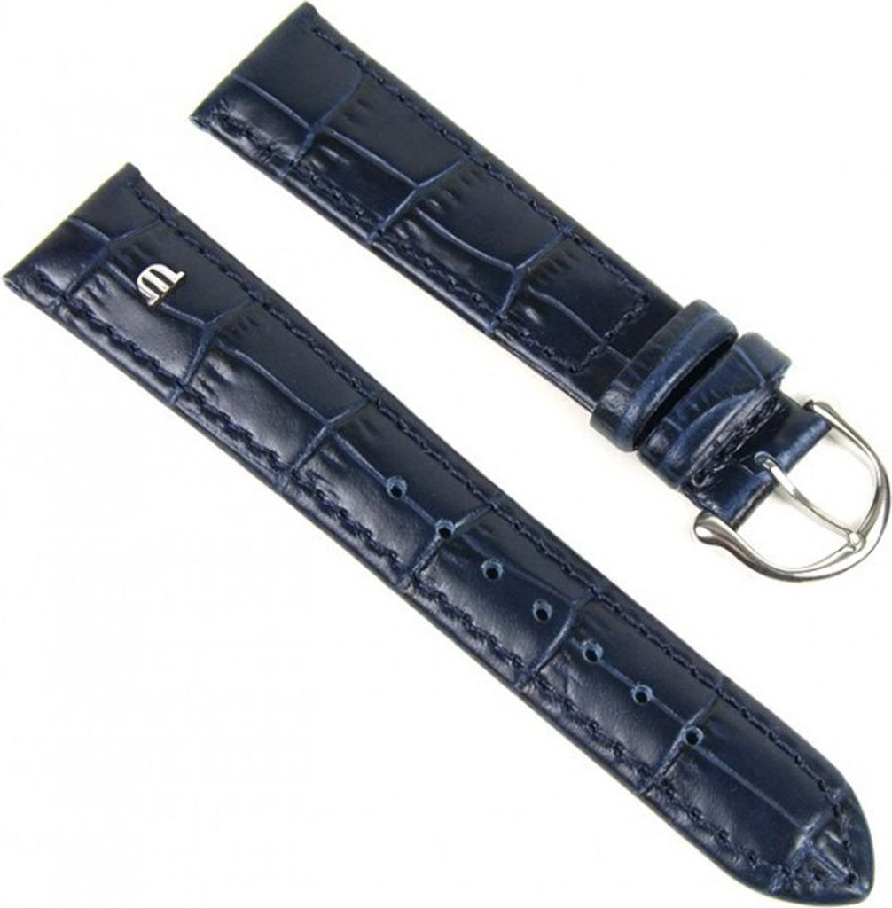 Maurice Lacroix Band 19mm | Kalbsleder-Louisiana-Optik, blau 18926S