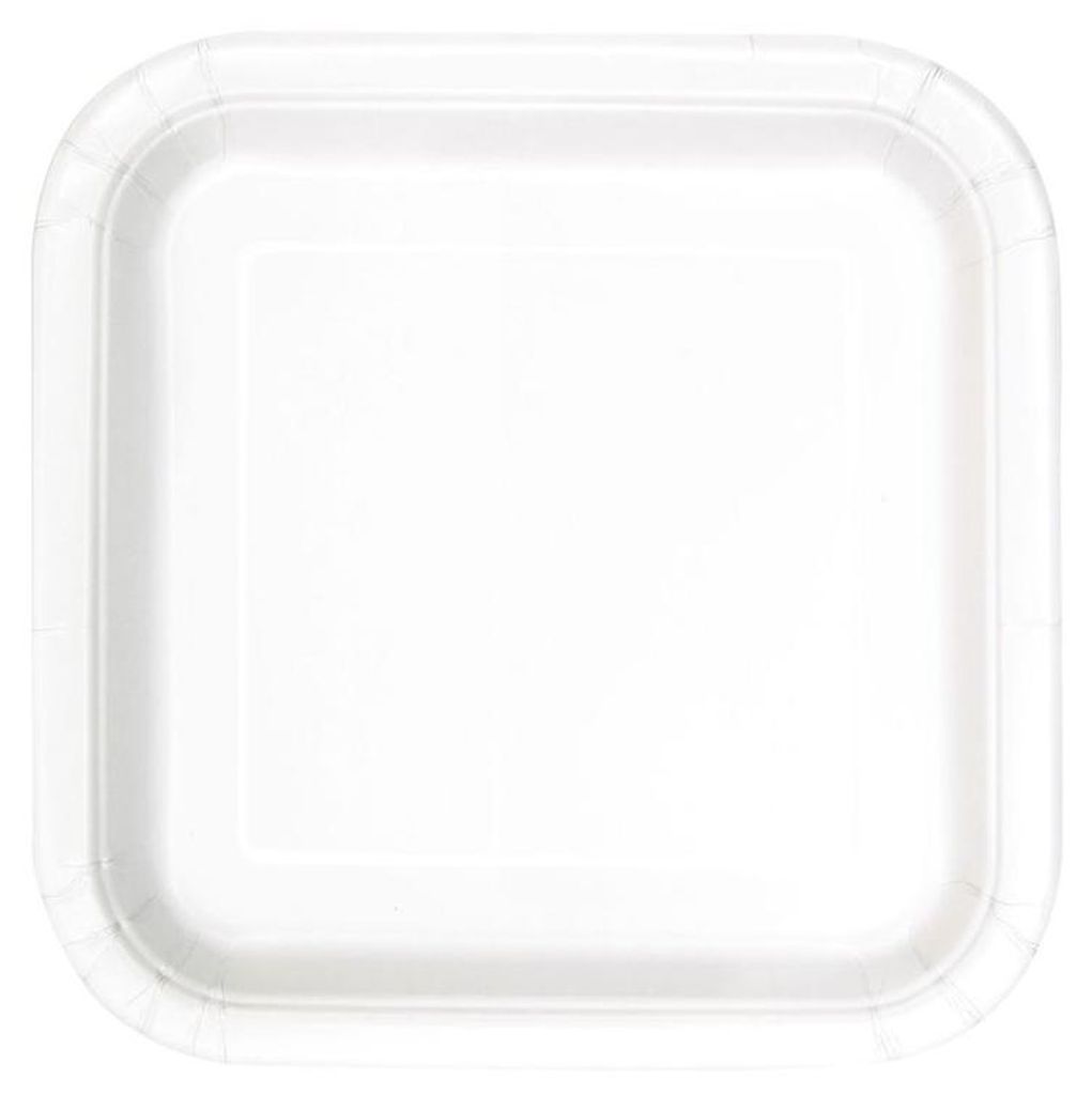 16 platos pequeños cuadrados, de color blanco Imagen del producto 