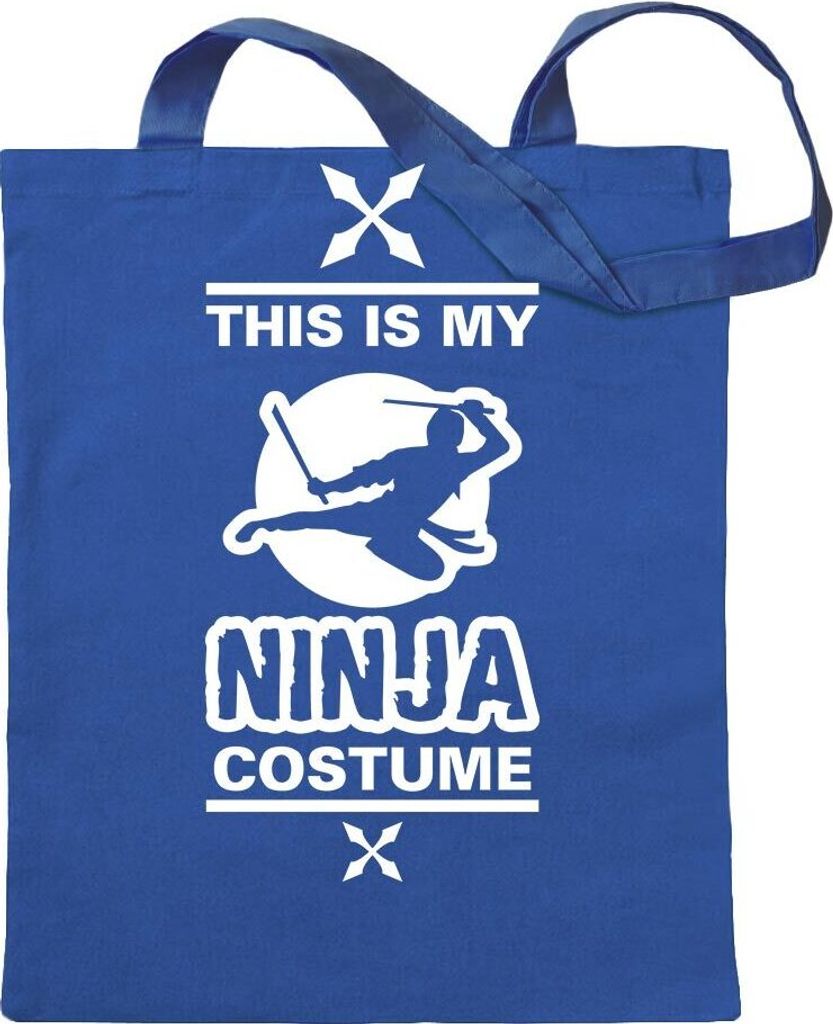 Kiwistar - Baumwolltasche - royalblau - This is My Ninja Costume - Tragetasche Stoffbeutel Umhängetasche Langer Henkel