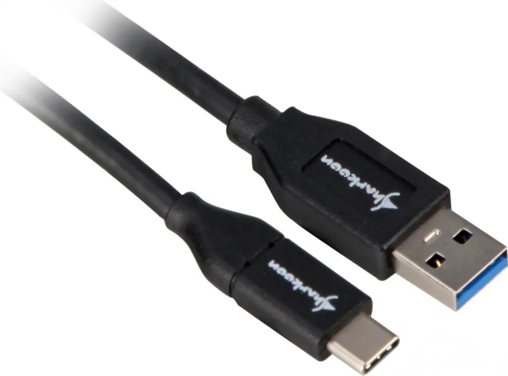 Sharkoon USB 3.2 Gen 2 Kabel USB-A Stecker> USB-C schwarz 1 Meter - Kabel - Digital/Daten
