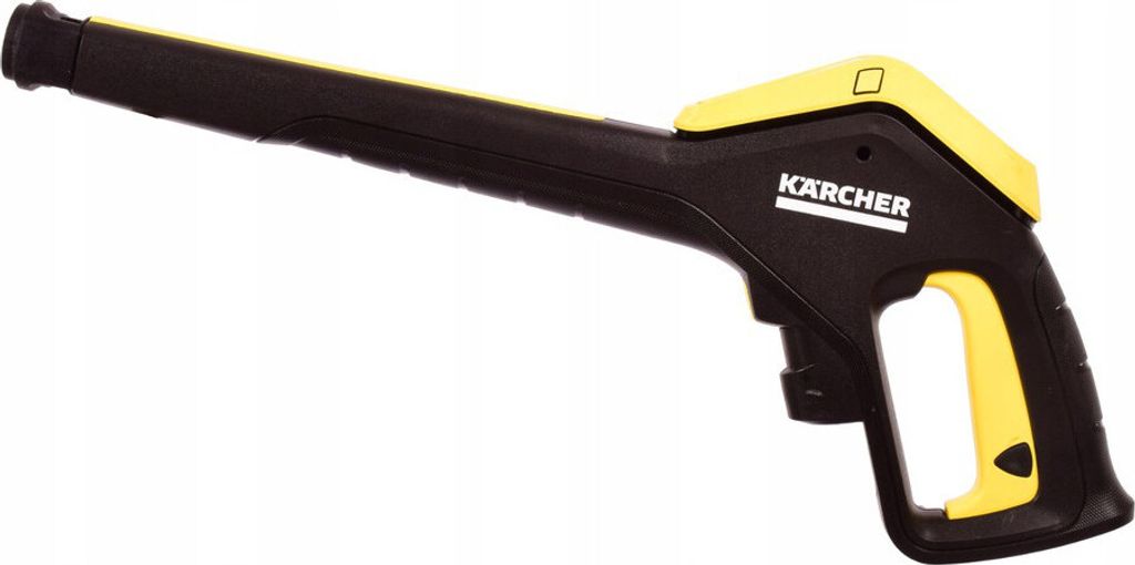 A black and yellow Kärcher high-pressure gun is shown against a white background.