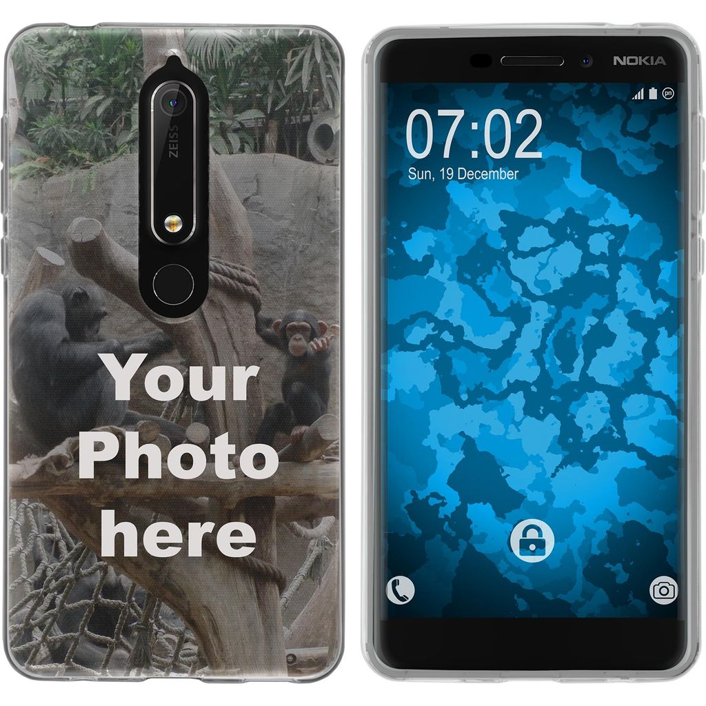 PhoneNatic Case kompatibel mit Nokia 6.1 (2018) Personalisierte Handyhülle clear zum selbst gestalten mit eigenem Foto