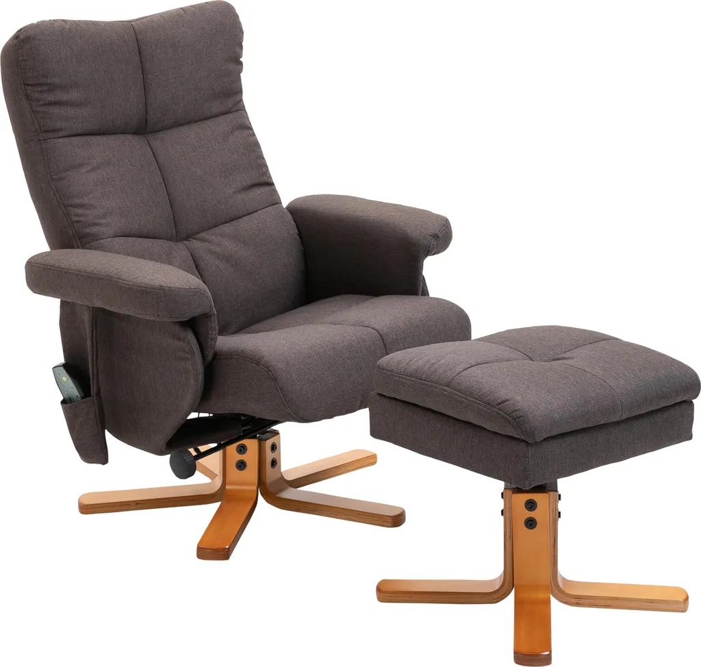 Fauteuil relax Fortuna Lai avec massage inclinaison 145° marron