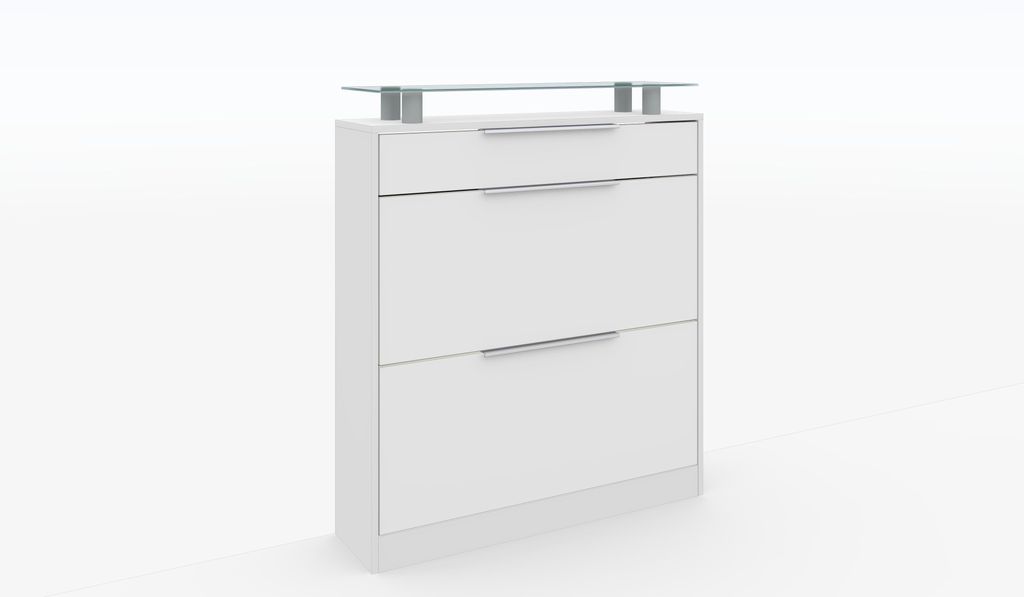 Schuhschrank "Oliva1" stehend, weiß-matt Produktbild 