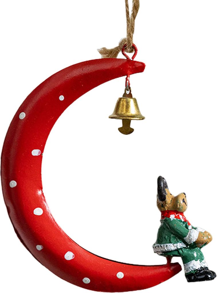 Weihnachtsanhänger Mondform-Design Weihnachtselemente Schneemann Weihnachtsmann Elch Hängender Anhänger Urlaubsatmosphäre Ornament