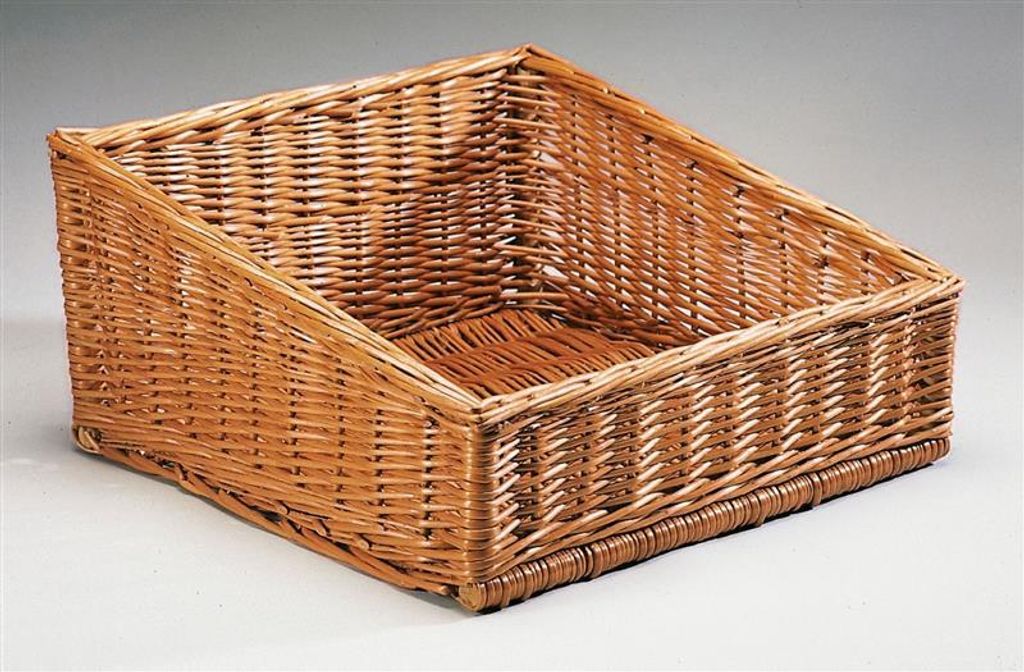 großer Brotkorb aus Weide, 45x45 cm, Verkaufskorb, Regalkorb