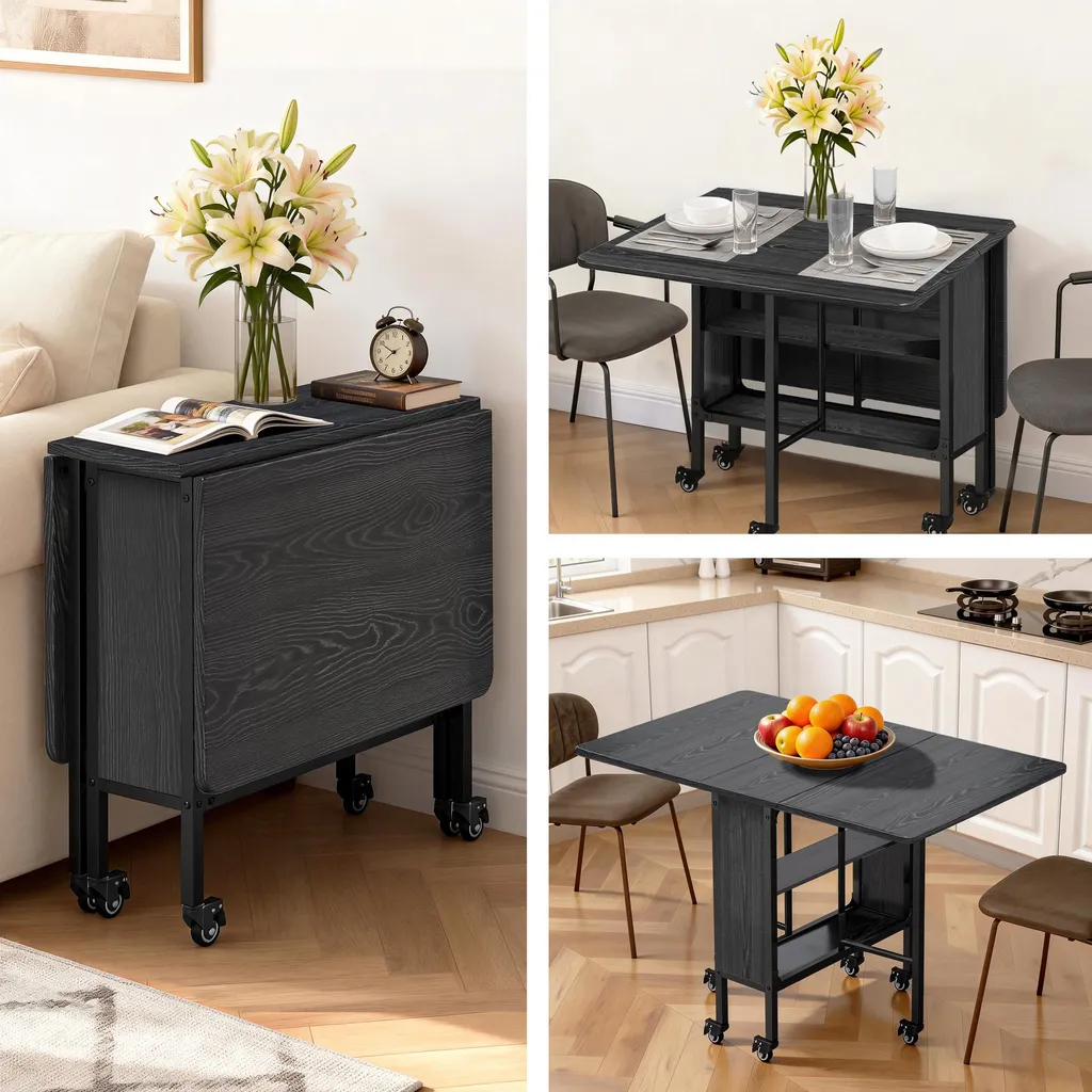 Table pliable idéale pour petites cuisines et studio studio 130x80 cm - 7
