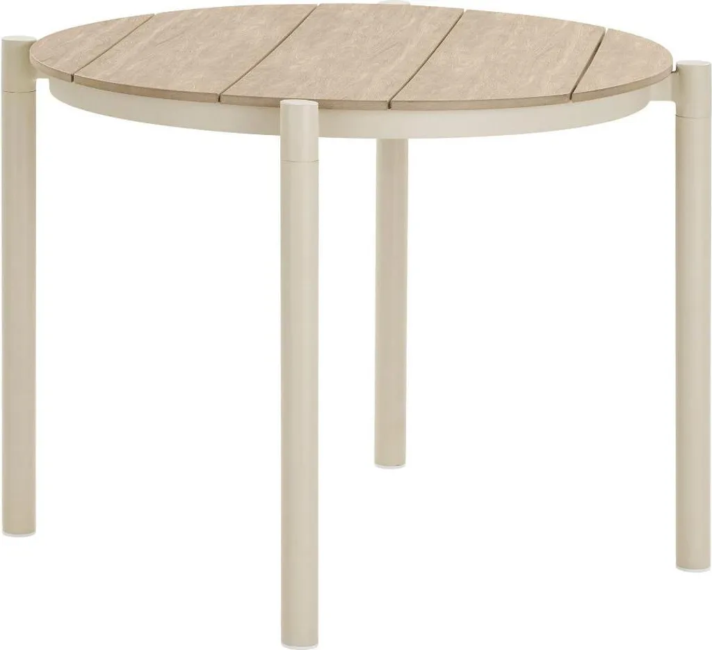 Table de terrasse Bella Ø90cm pour repas extérieur, coloris naturel
