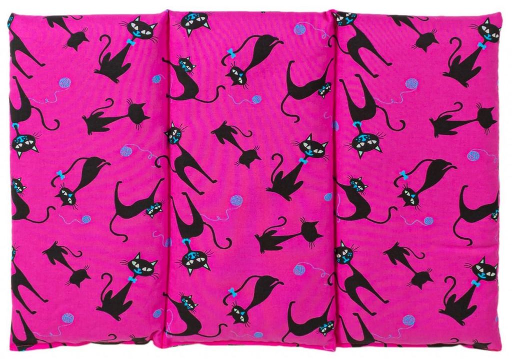 GIRAFFENLAND Leinsamenkissen groß 40x30cm - 3-Kammer - Katzen-pink - Wärmekissen - Körnerkissen