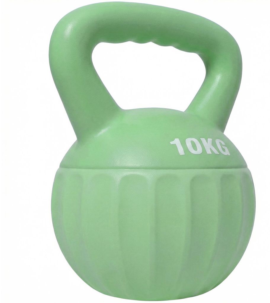 Kettlebell Kugelhantel 6 kg Gewicht-Hantel mit Sand befüllt für Anfänger Zuhause Krafttraining 21 x 21 x 27 cm Grün