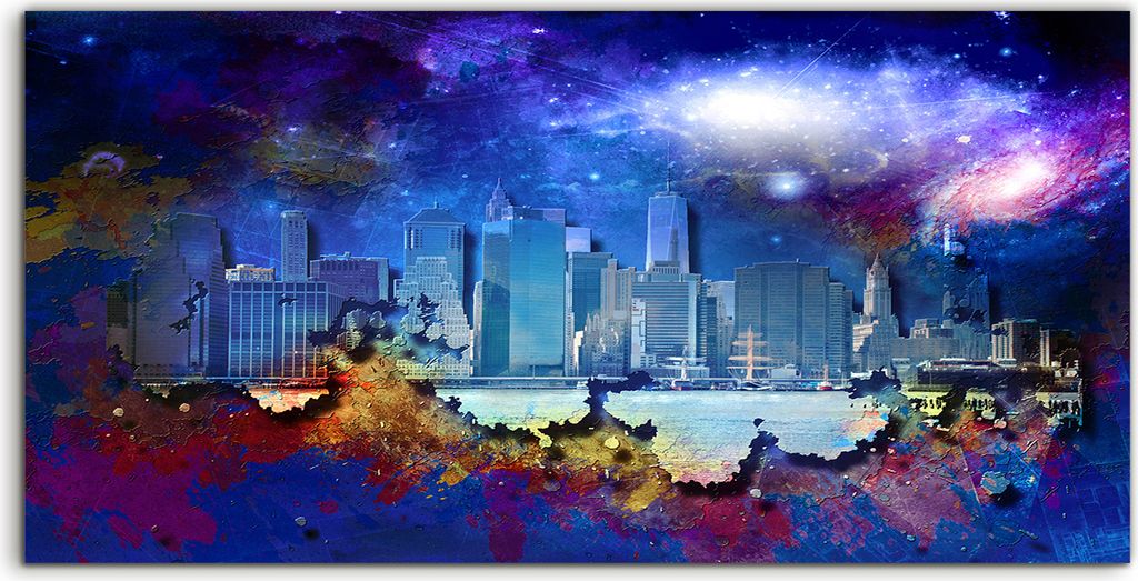 Coloray Acrylbild 140x70 Wandbild Acrylbilder Kunst Architektur New Yorker Stadtbild