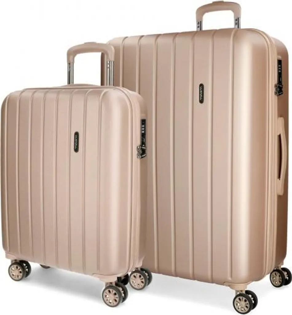 Valises MOVOM Wood Champagne Set en ABS 65/55cm Luxe Réf 5318965
