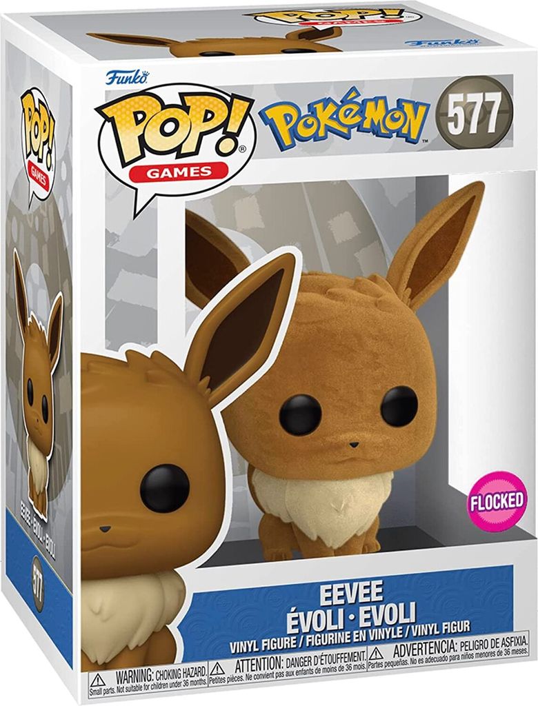 Pokémon - Eevee, Évoli, Evoli 577 Flocked - Funko Pop! Vinyl Figur