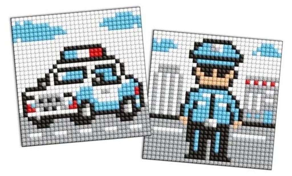 Diamant-Mosaik-Aufkleber für Kinder – Polizist – Ideyka