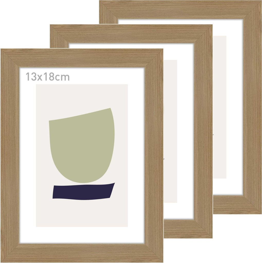 accent by nielsen Holz Bilderrahmen Velino, Eiche, 13 x 18 cm (3er Set)