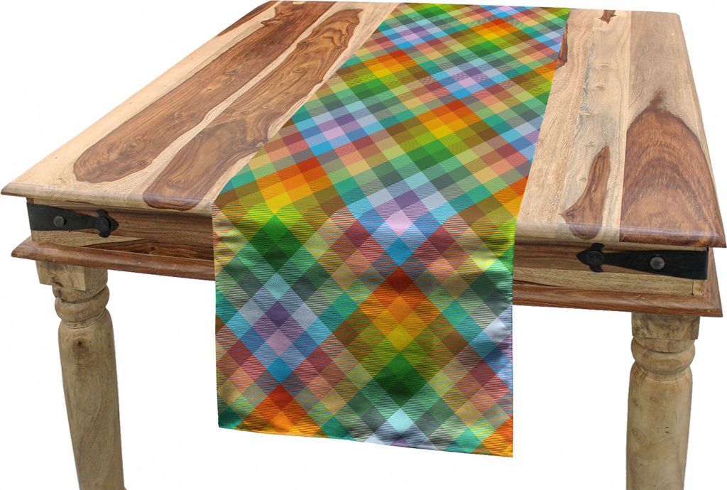 ABAKUHAUS Plaid Tischläufer, Bunter Sommer-Madras-Art, Esszimmer Küche Rechteckiger Dekorativer Tischläufer, 40 x 225 cm, Mehrfarbig