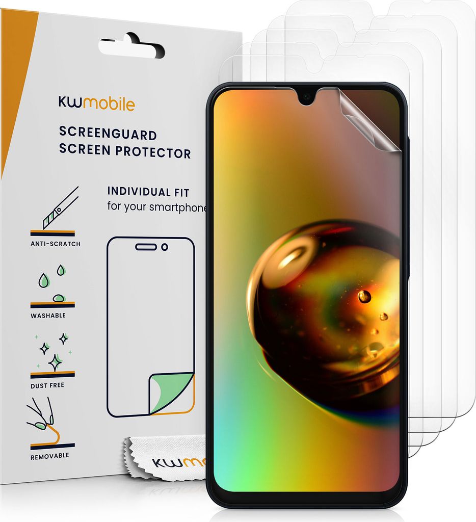 kwmobile 6x Displayschutzfolie kompatibel mit Samsung Galaxy A16 5G Folie - klare Schutzfolien Set in transparent