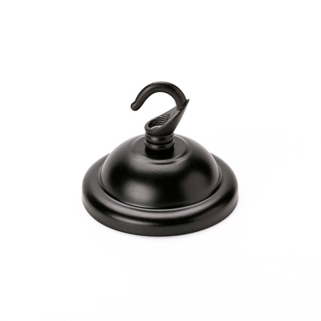 Deckenhaken Wandhaken für Beleuchtung Lampen Dekoration Pflanzenampeln, Durchmesser 66mm, Höhe 56mm, Schwarz