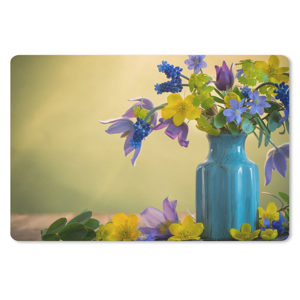 MuchoWow Schreibtischunterlage Blumen - Stillleben - Frühling 60x40 cm - XXL Mauspad - Großes Mauspad