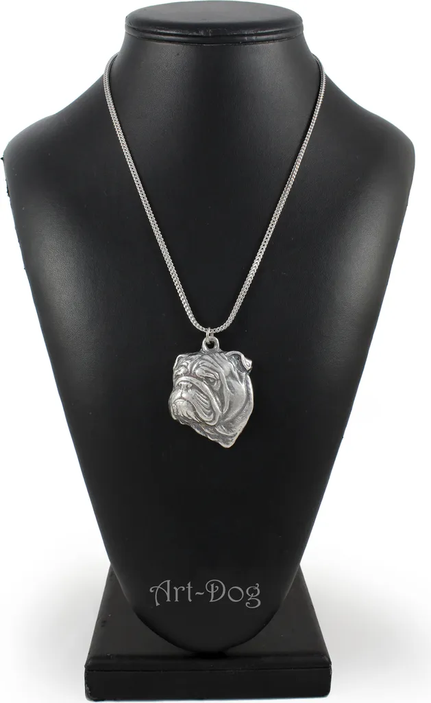 Art-Dog Bulldog Inglese II Collana - Alta Precisione e Finitura Argento