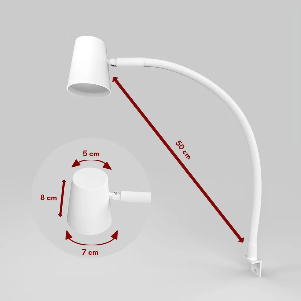 Liseuse LED flexible blanche à intensité variable Kalb en pack de 2 - 2