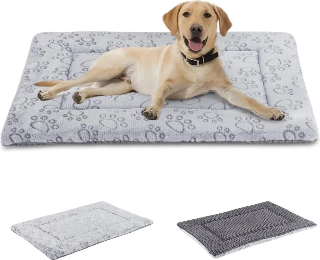 IEUUMLER Letto per cani lavabile morbido e caldo in grigio M 76x50cm