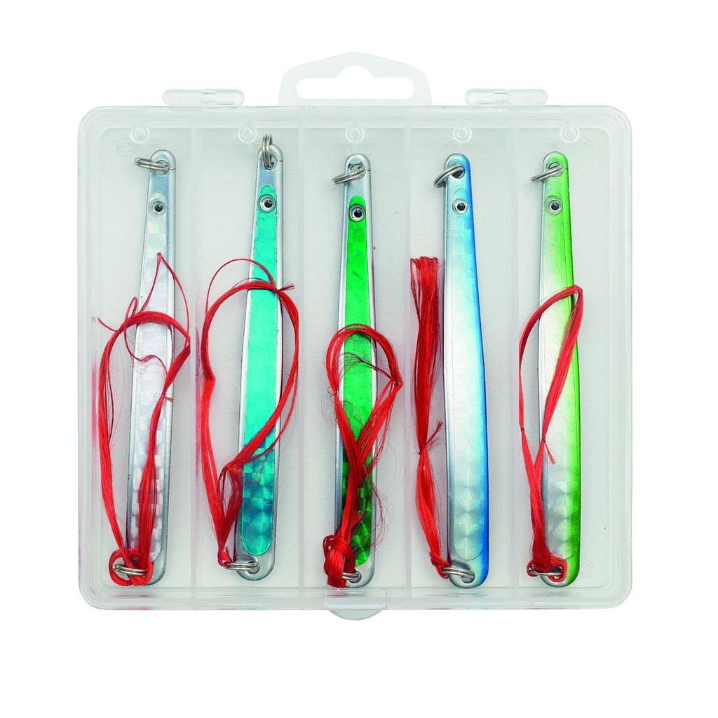 Kinetic Belone Flash Silky Hornhecht-Blinker Angelset - 5 Hornhecht 24g mit Box