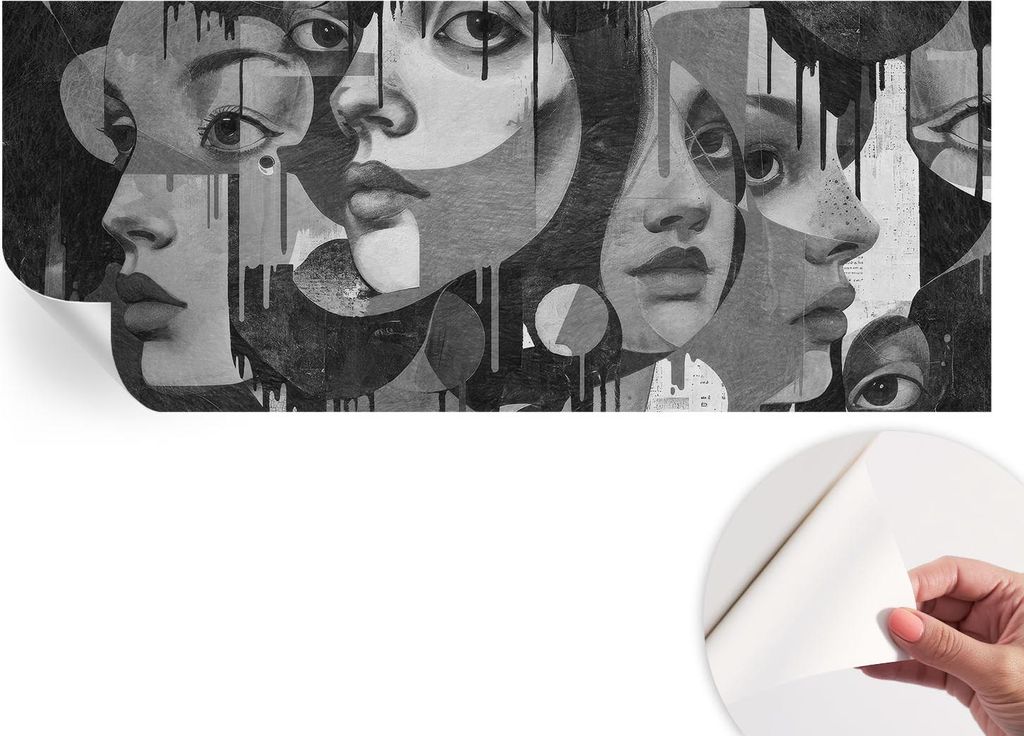 Selbstklebende Wandtapete - Dekorative Tapete für Wohnzimmer - Klebefolie für Wandbilder - Tapetenfolie für Wanddekoration - 208x146 cm - Frauen...
