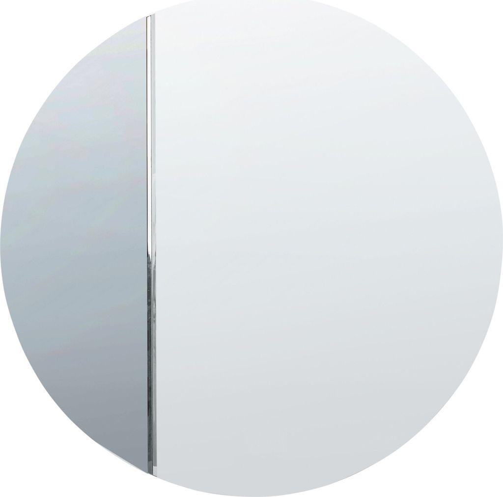 BELIANI Wandspiegel Blau Glas und Metall Rund ø 79 ohne Rahmen Modern Wohnzimmer Schlafzimmer Flur Esszimmer Wanddeko Dekospiegel Hängespiegel