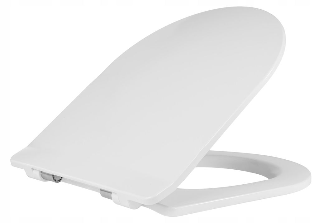 WC Sitz - Toilettensitz Slim - Weiß - 43,5 X 36,5 Cm - Antibakteriell - Selbstschließend - Toilettendeckel