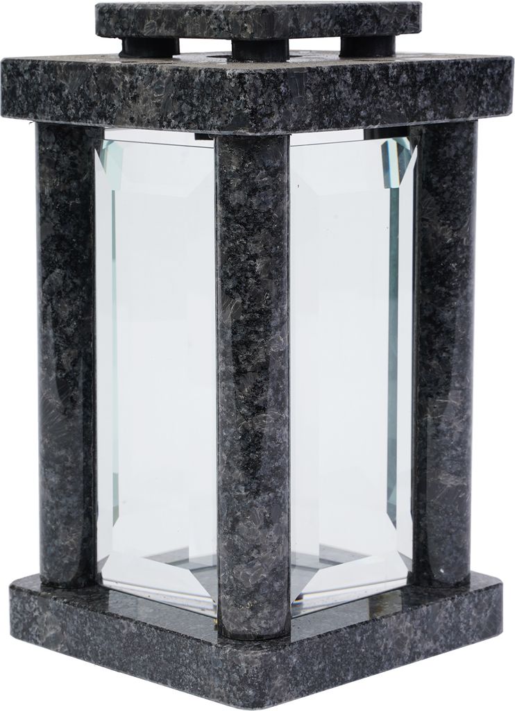 Grablampe viereckig gerundet Granit Steel Grey