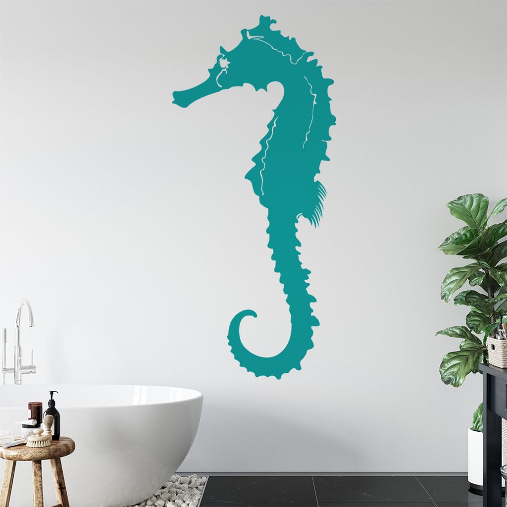 KIWISTAR Seepferdchen Wandtattoo in 6 Größen - Wandaufkleber Wall Sticker - Dekoration, Küche, Wohnzimmer, Schlafzimmer, Badezimmer