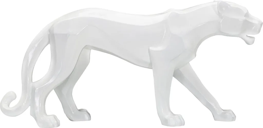 Grande Panthère Blanche Déco 70cm - Idéal sur Buffet ou Console d'Entrée