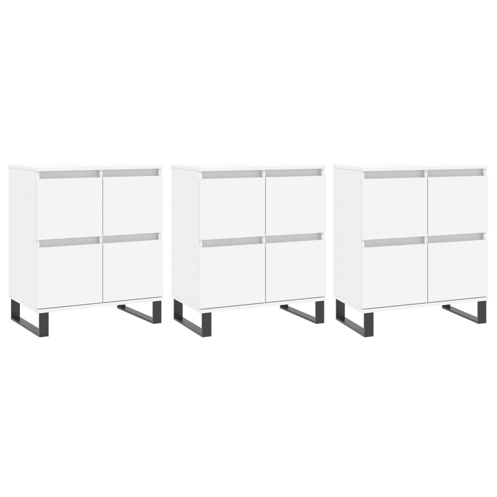 Sideboards 3 Stk. Weiß Holzwerkstoff