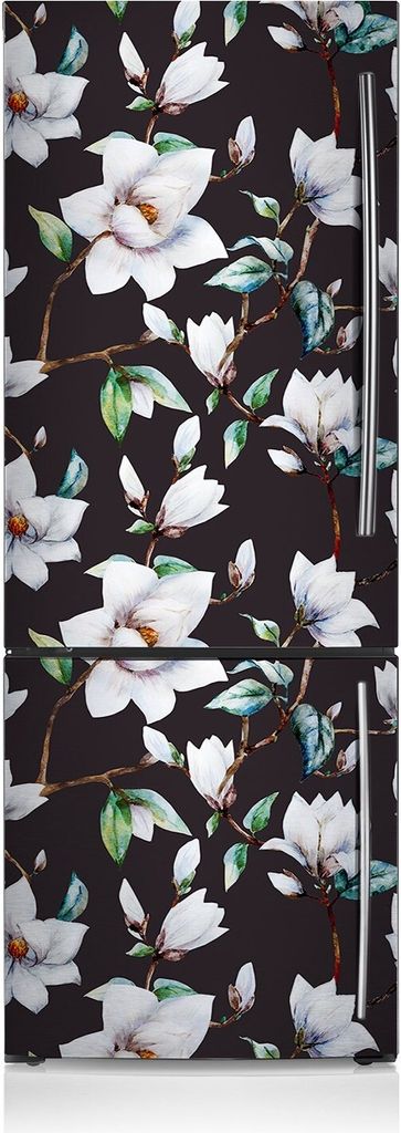 Kühlschrankmagne Kühlschrank Magnetfolie Dekoration 70x190 cm - Lackierte Blumen